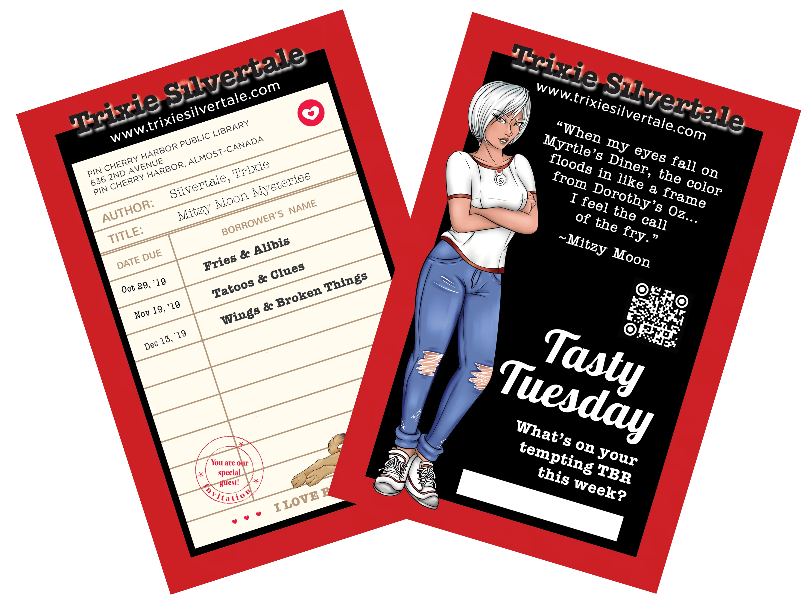 Mitzy Moon Library Card Bookmark